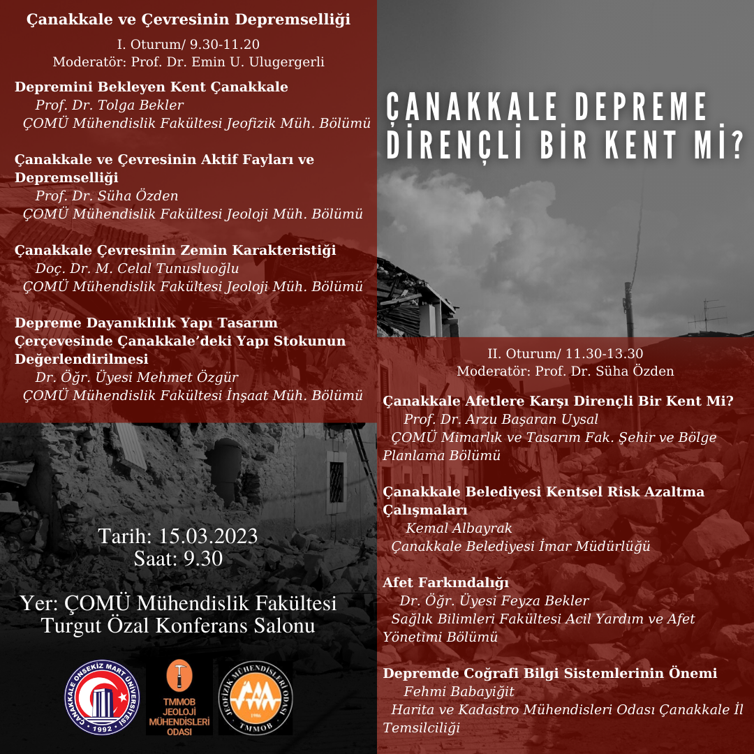 "ÇANAKKALE DEPREME DİRENÇLİ BİR KENT Mİ?" PANELİ